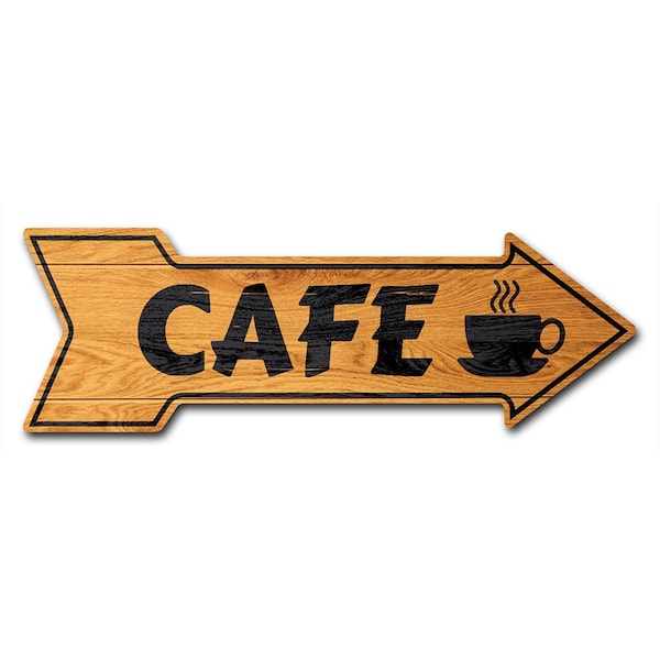 Signmission Cafe Arrow Decal Funny Home Decor 18in Wide D-A-999933 - main